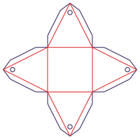 Pudełko piramidka - rozkrój