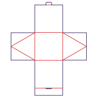 Pudełko tójkątne poziome - rozkrój