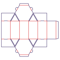 Pudełko sześciokątne - rozkrój