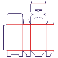 Pudełko jedna klapa z zawieszką - rozkrój