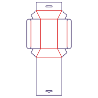 Pudełko trapezowe z zawieszką - rozkrój