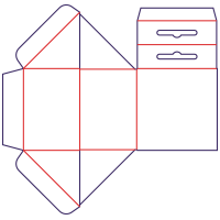 Pudełko trójkątne z zawieszką - rozkrój