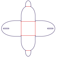 Pudełko na pralinę - rozkrój