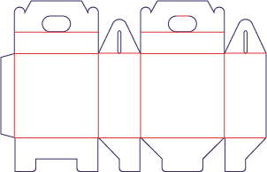 Pudełko ozdobne z uchwytem - rozkrój