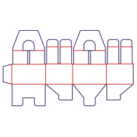Pudełko z uchwytem - rozkrój