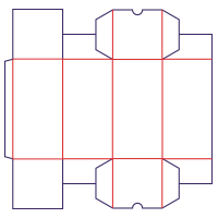 Pudełko zakładkowe/klapy klejone - rozkrój