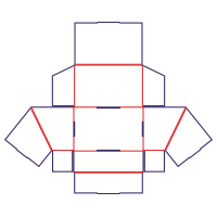 Pudełko tacka skośna - rozkrój