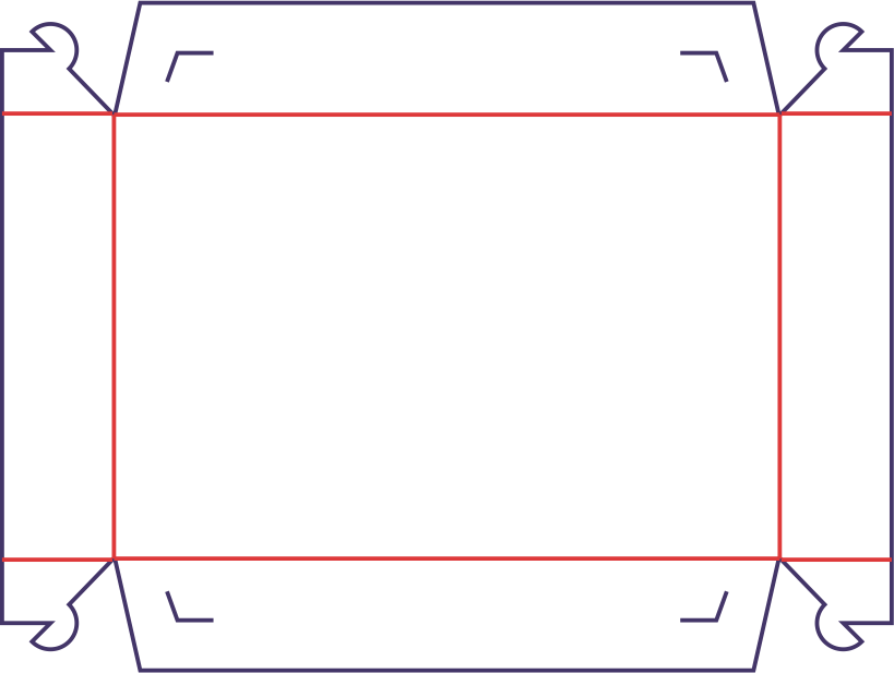 Pudełko tacka - rozkrój