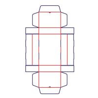 Pudełko fasonowe 2 komory - rozkrój