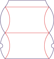 Pudełko typu poduszka - rozkrój