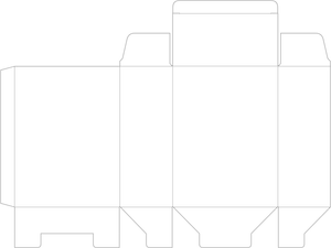 Pudełko cztery klapy - rozkrój
